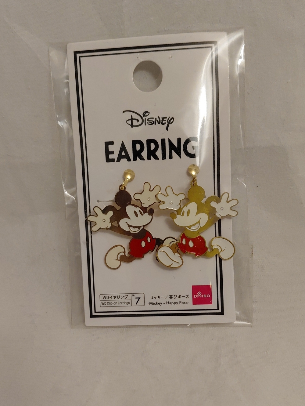 Walt Disney Mickey Mouse Gold Clip-on Charms New Fashion Jewelry Earrings Japan